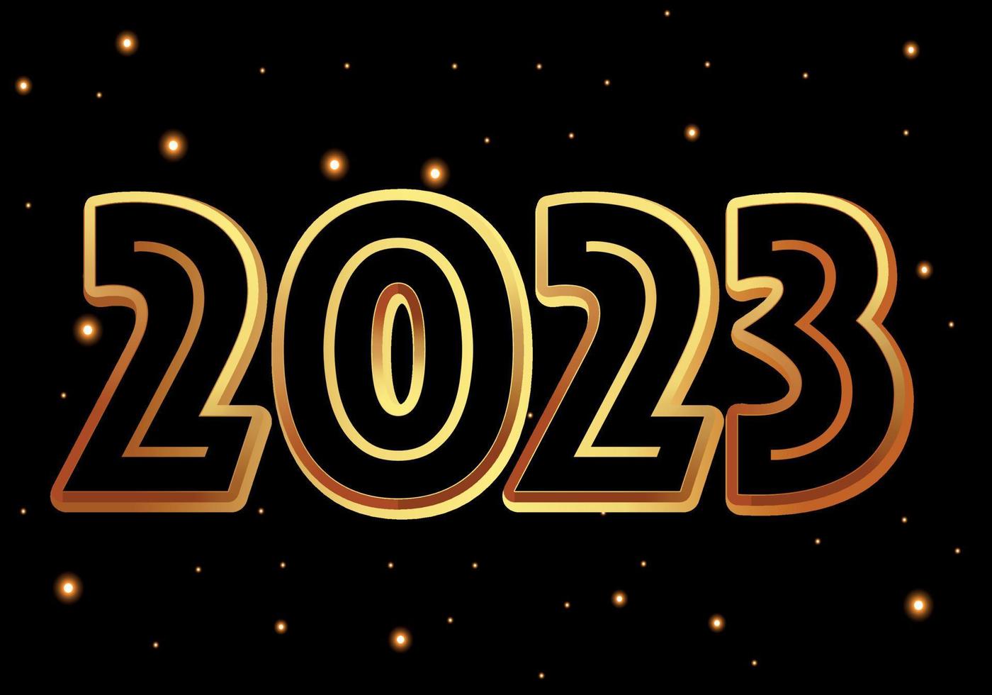 2023 new year 3d effect. New year wish card, luxury 2023 new year invitation card. vector