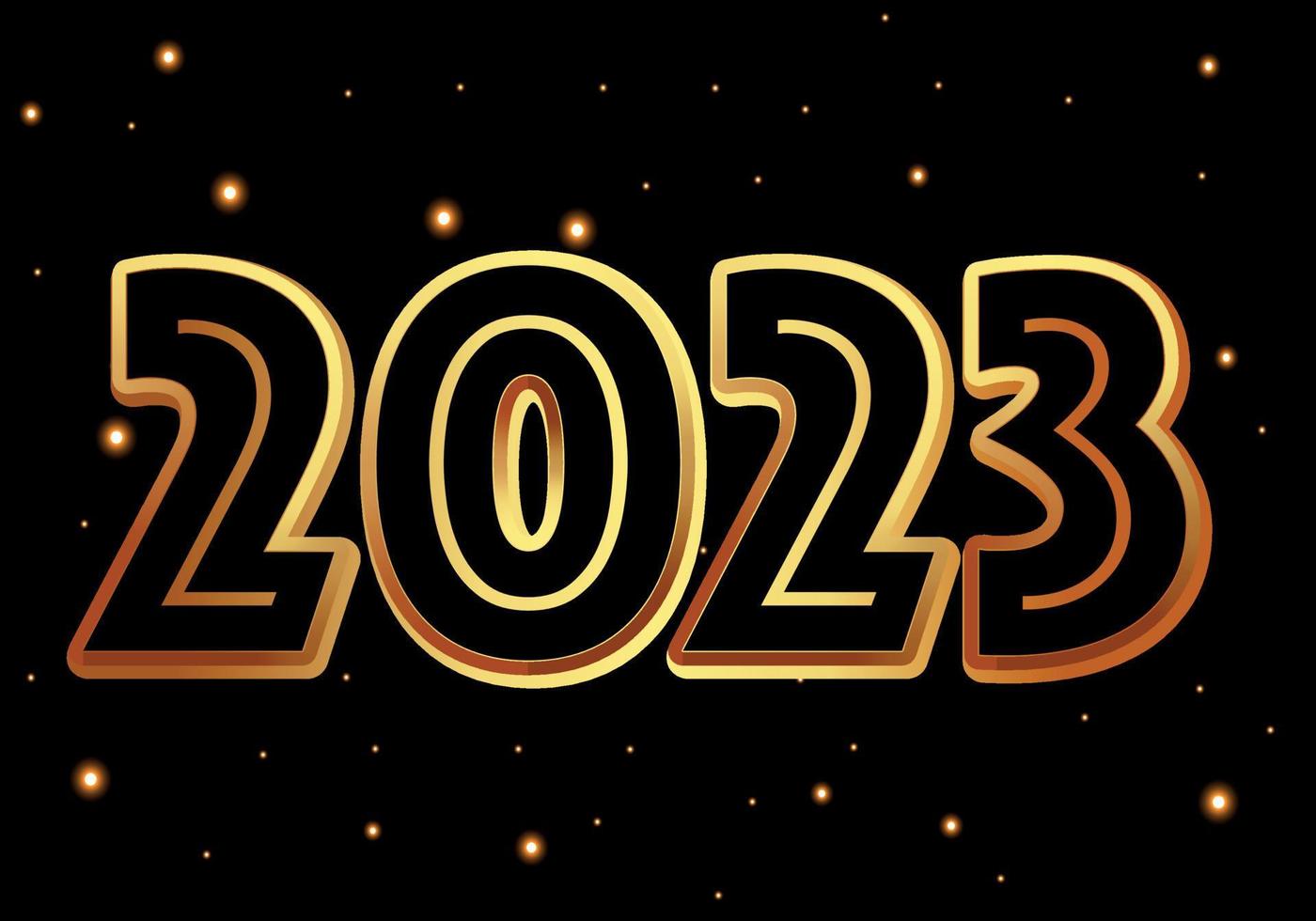 2023 año nuevo efecto 3d. tarjeta de deseo de año nuevo, tarjeta de invitación de año nuevo de lujo 2023. vector