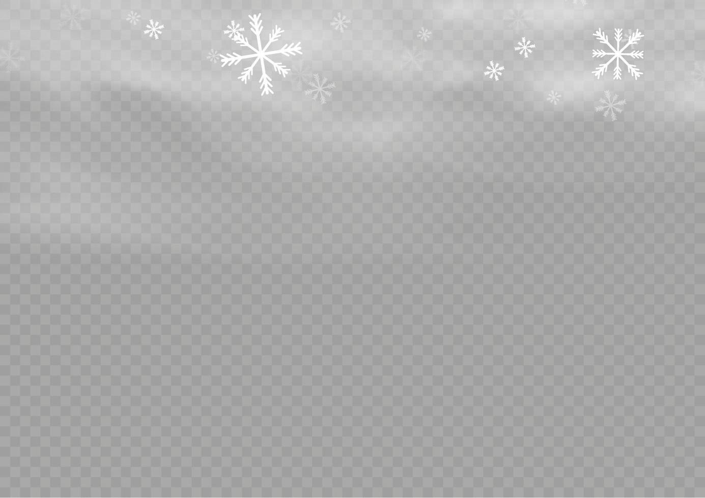 nieve y viento. elemento decorativo degradado blanco.ilustración vectorial. invierno y nieve con niebla. viento y niebla. vector