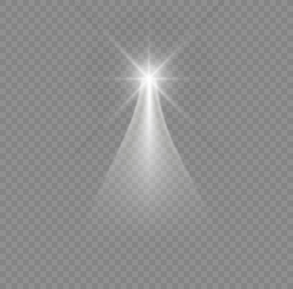 estrella de navidad con foco. efecto de luz color blanco. brillante efecto de luz brillante blanco aislado. diseño de efectos especiales de foco de chispa. elemento de vector de rayos.