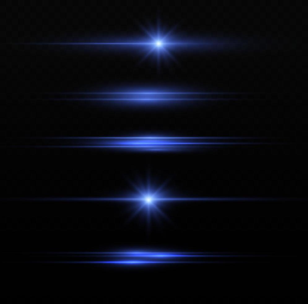 Horizontal beams of light. Beautiful light reflections. Glowing stripes on a light background. Glowing abstract sparkling background. Set of white horizontal highlights. Laser beams. spark and stars. vector