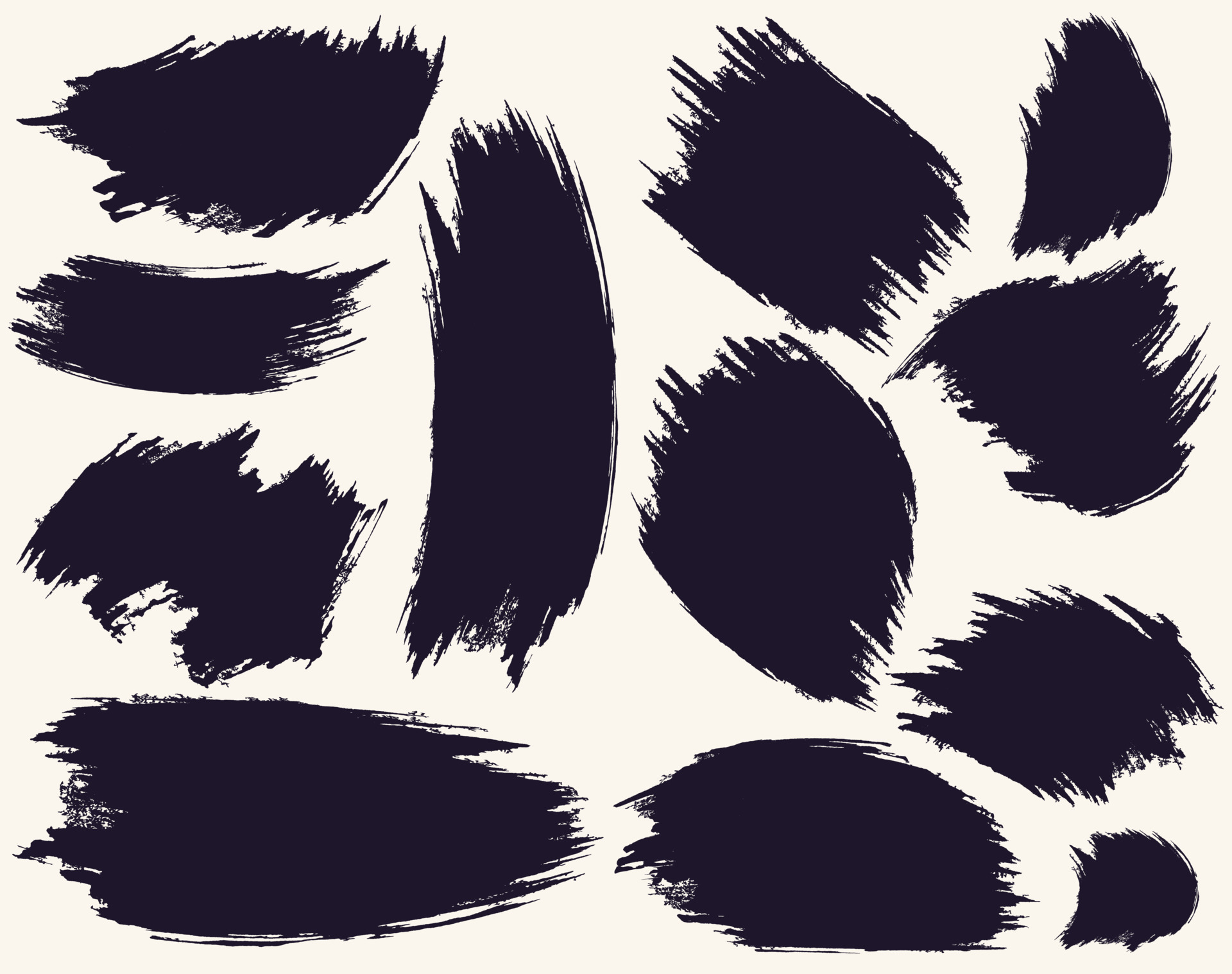 Black color grunge paint stripe vector brush stroke big set 15313013 Vector Art at Vecteezy