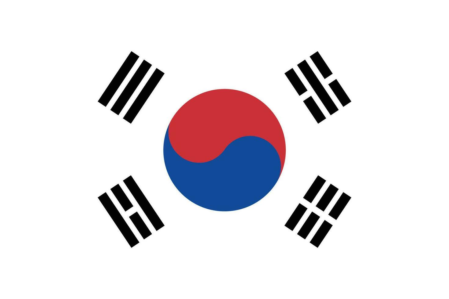 South Korea flag design vector