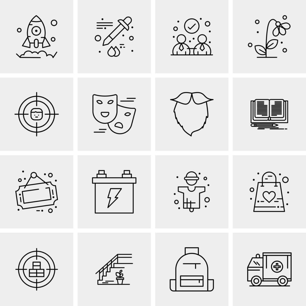 16 iconos universales de negocios vector ilustración de icono creativo para usar en proyectos relacionados con la web y dispositivos móviles