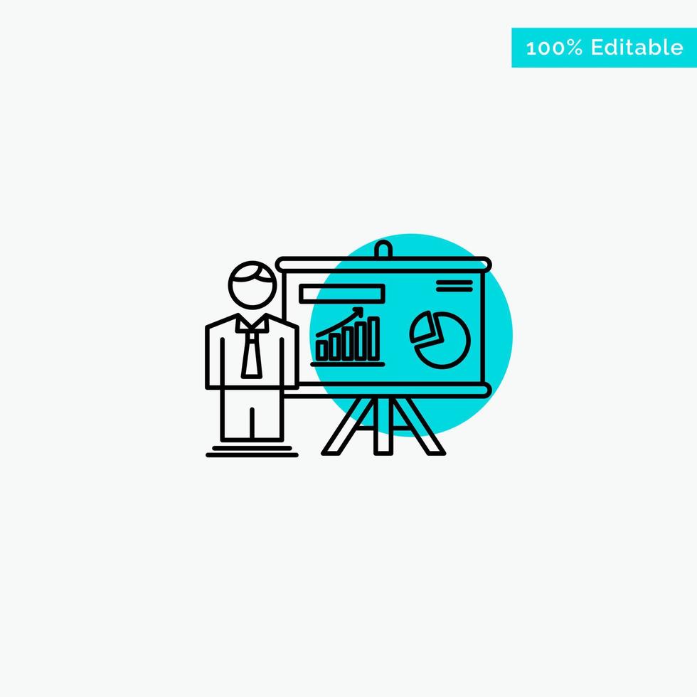 Presentation Office University Professor  turquoise highlight circle point Vector icon