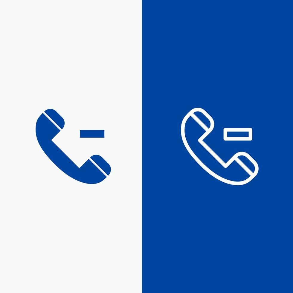 Call Contact Delete Line and Glyph Solid icon Blue banner Line and Glyph Solid icon Blue banner vector