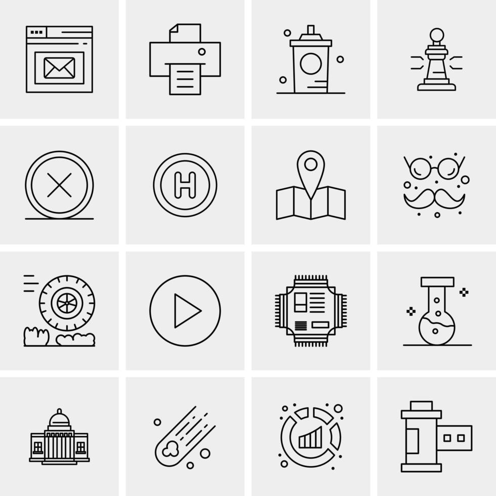 16 iconos universales de negocios vector ilustración de icono creativo para usar en proyectos relacionados con la web y dispositivos móviles