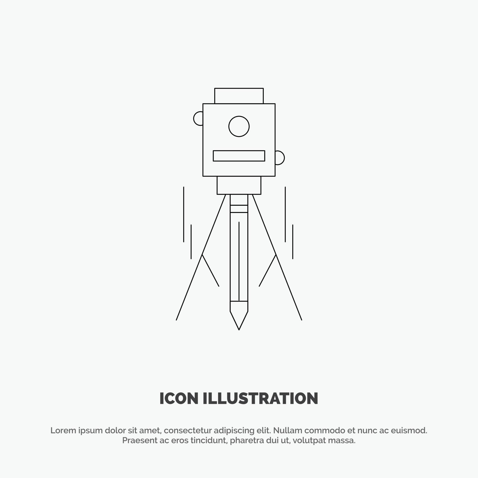 Laser Building Construction Level Tool Line Icon Vector 15313332 Vector