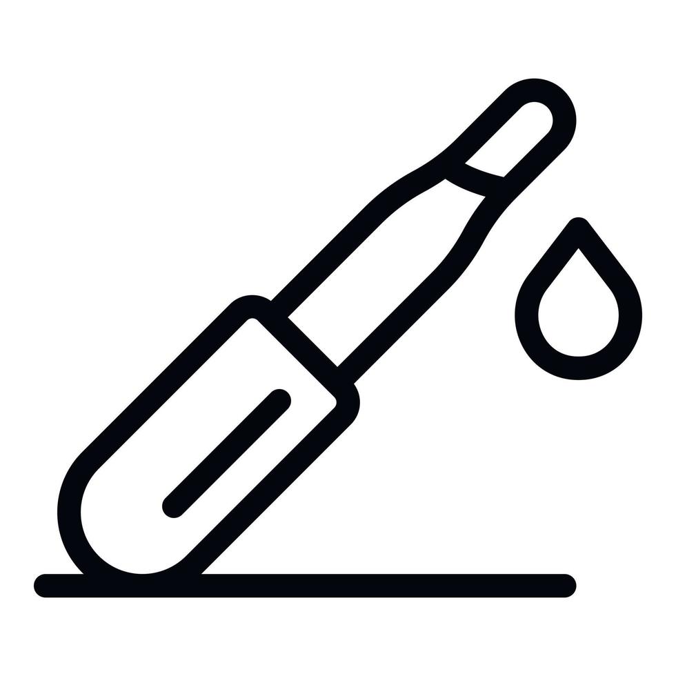 Blood test pipette icon, outline style vector