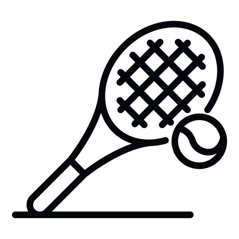 icono de raqueta de tenis, estilo de contorno vector