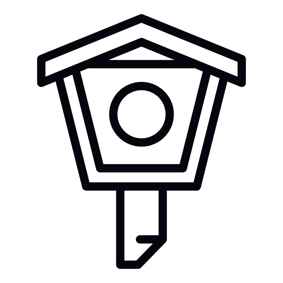 Spring bird house icon, outline style vector