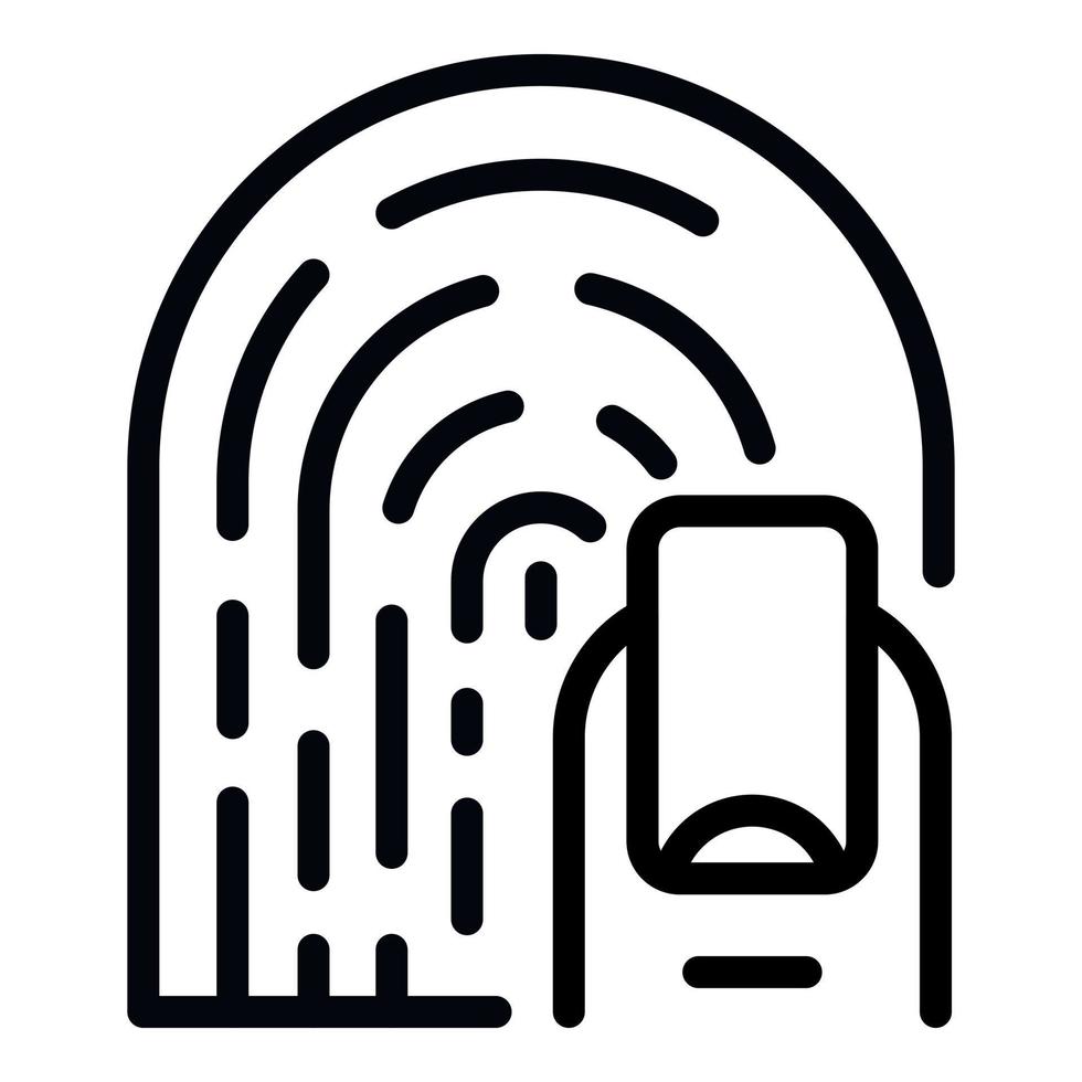 Woman fingerprint icon, outline style vector