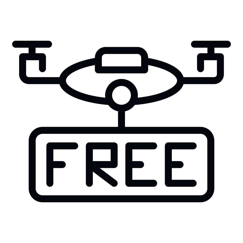 icono de entrega de drones gratis, estilo de esquema vector