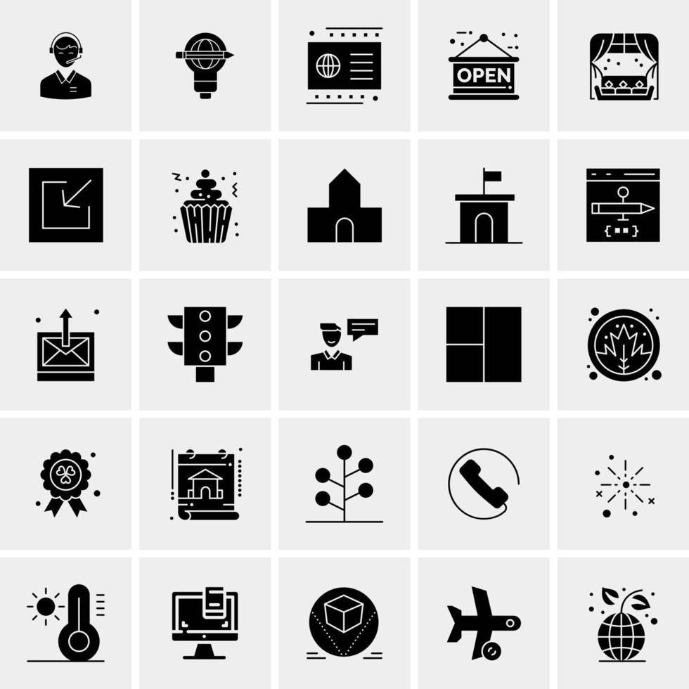 25 iconos de negocios universales vector ilustración de icono creativo para usar en proyectos relacionados con la web y dispositivos móviles