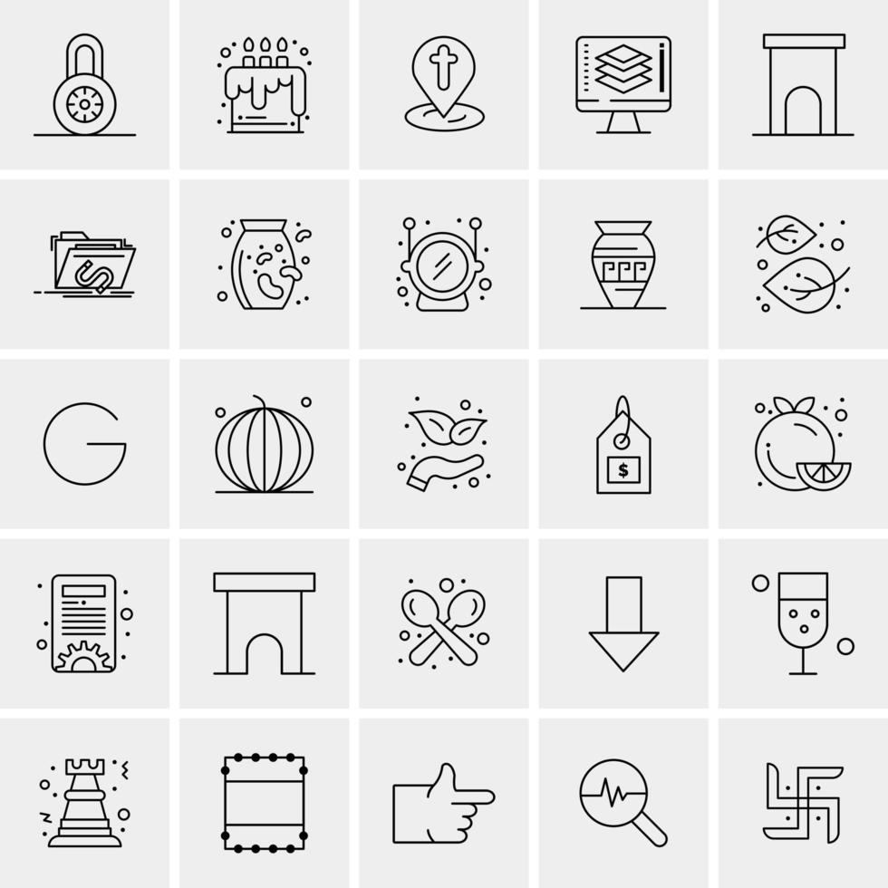 25 iconos de negocios universales vector ilustración de icono creativo para usar en proyectos relacionados con la web y dispositivos móviles