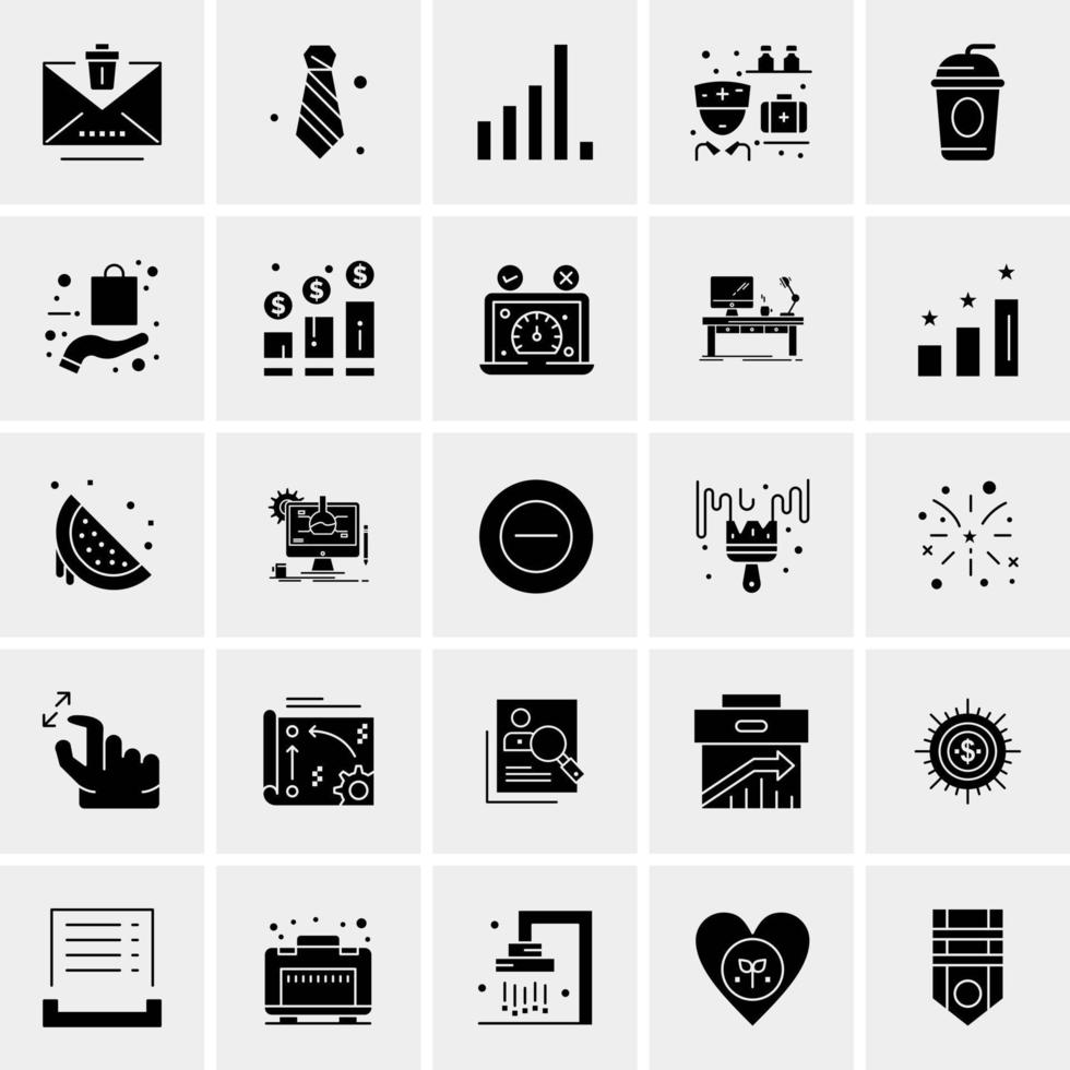 25 iconos de negocios universales vector ilustración de icono creativo para usar en proyectos relacionados con la web y dispositivos móviles