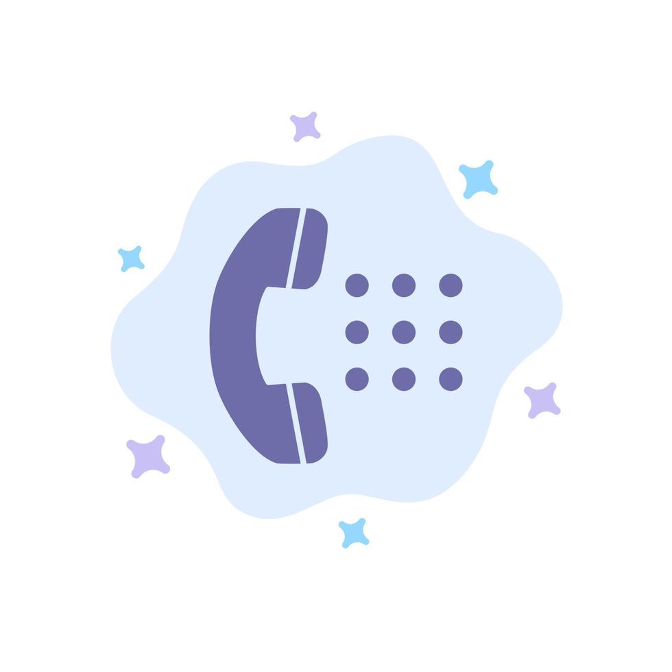 Apps Call Dial Phone Blue Icon on Abstract Cloud Background vector