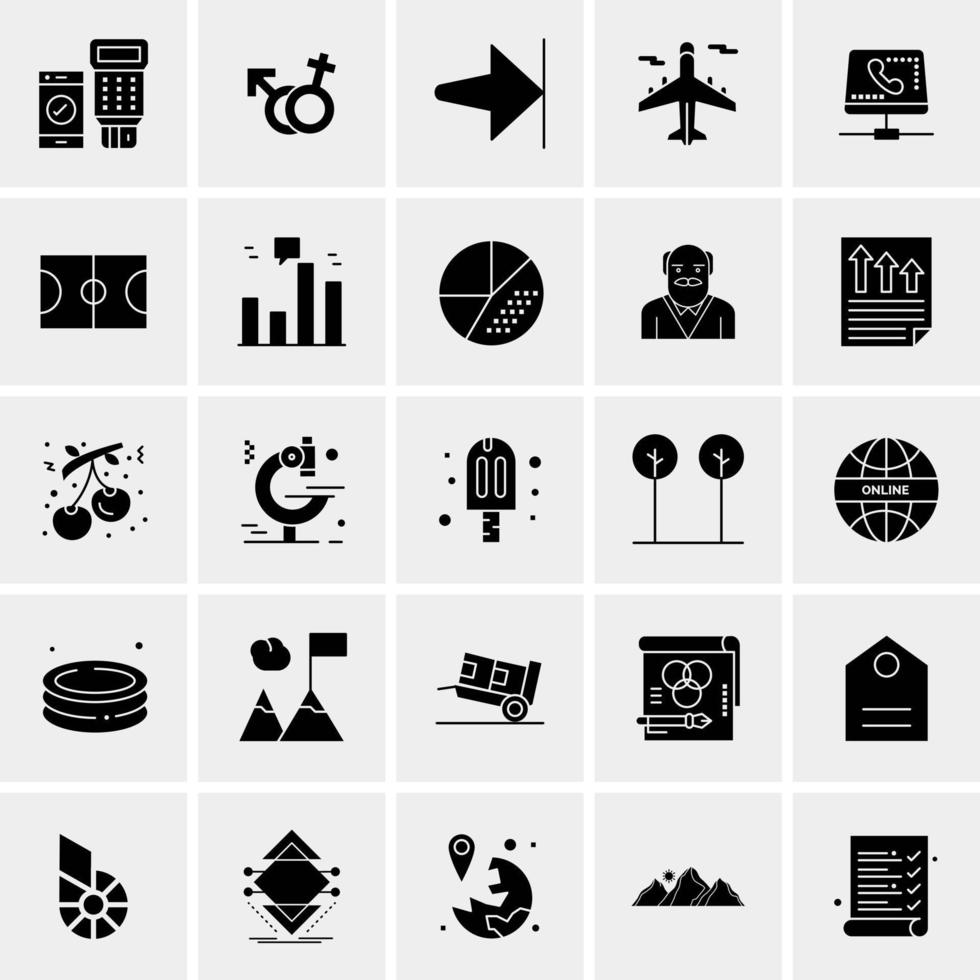 25 iconos de negocios universales vector ilustración de icono creativo para usar en proyectos relacionados con la web y dispositivos móviles