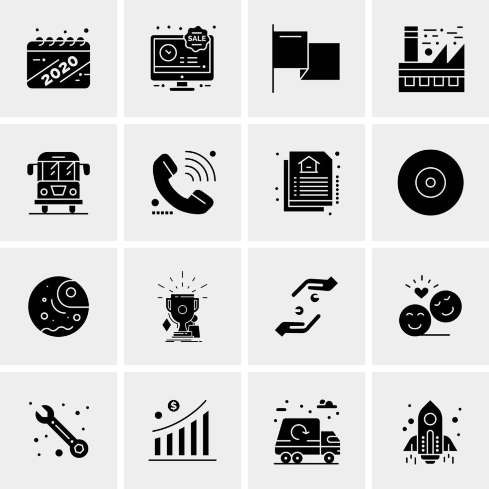 16 iconos universales de negocios vector ilustración de icono creativo para usar en proyectos relacionados con la web y dispositivos móviles