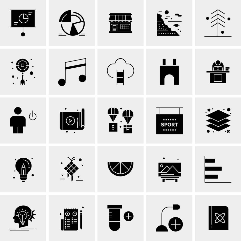 25 iconos de negocios universales vector ilustración de icono creativo para usar en proyectos relacionados con la web y dispositivos móviles