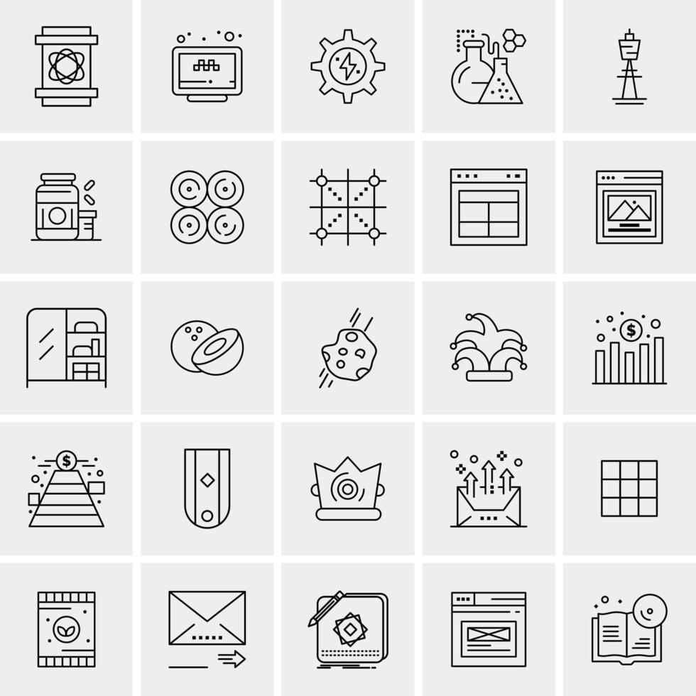 25 iconos de negocios universales vector ilustración de icono creativo para usar en proyectos relacionados con la web y dispositivos móviles