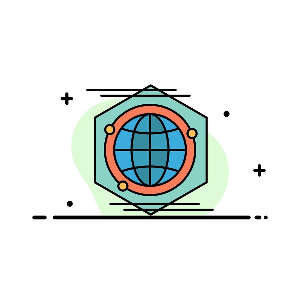 Globe Polygon Space Idea  Business Flat Line Filled Icon Vector Banner Template