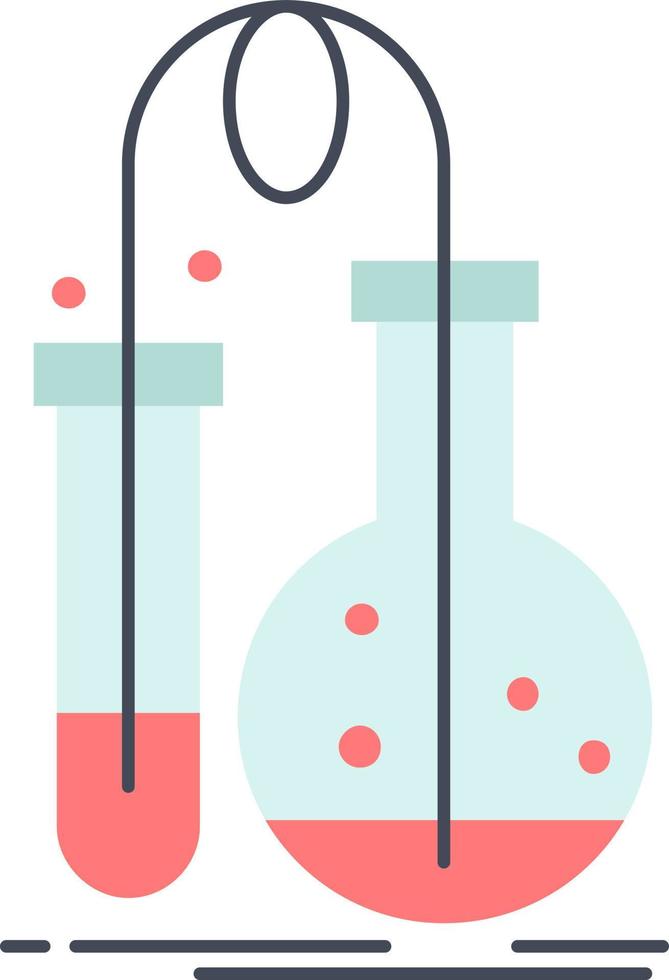 Testing Chemistry flask lab science Flat Color Icon Vector