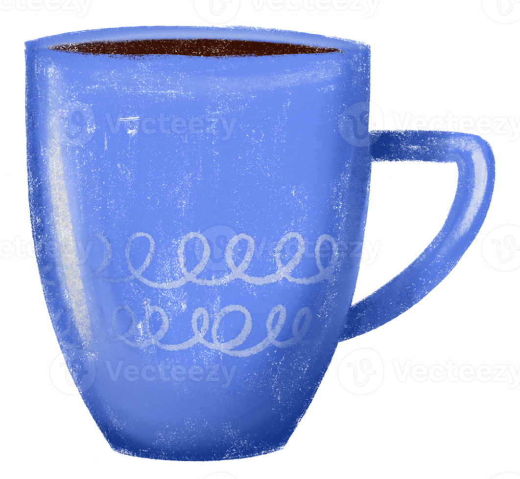 groot blauw koffie kop png