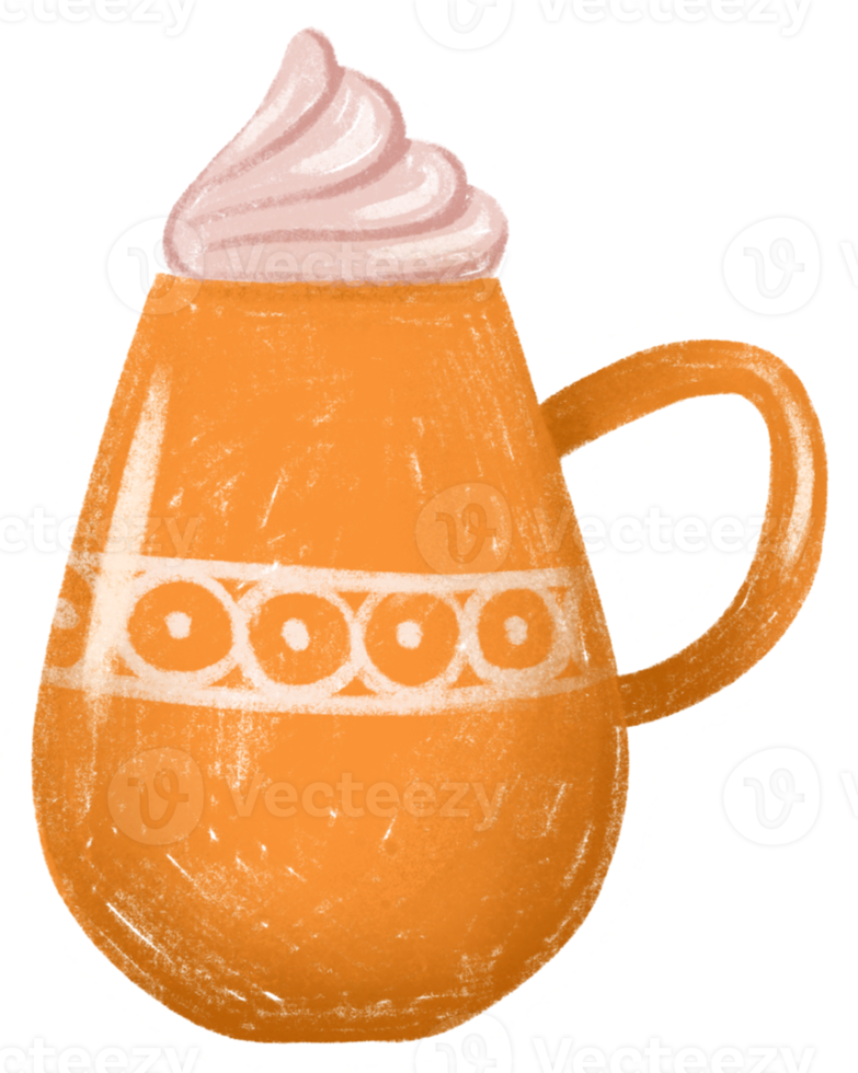 tazza di caffè arancione png