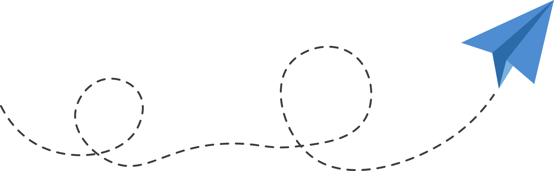 ruta de avión de papel de línea discontinua png