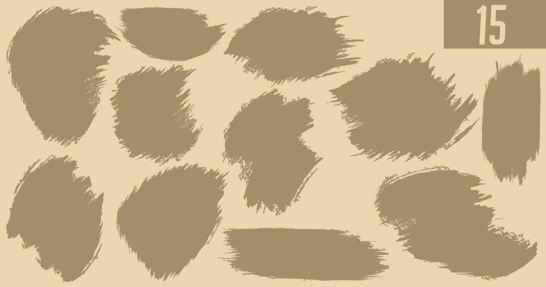 Ink grunge brush stroke illustration set vector