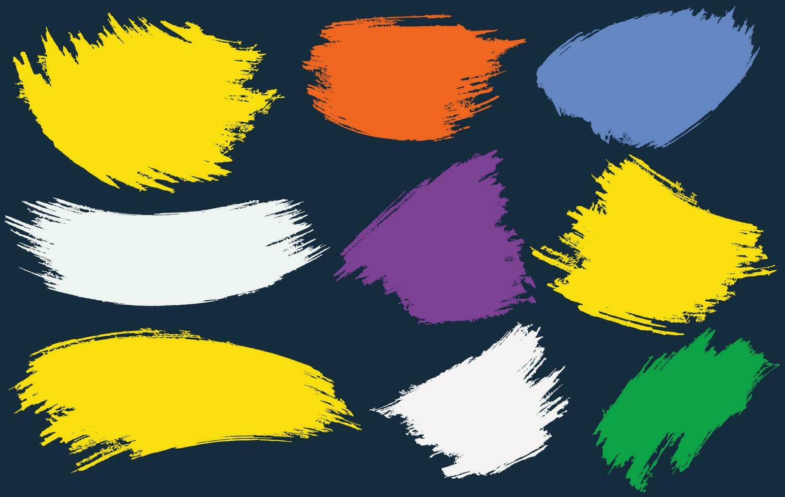 Colorful brushstroke clipart for free big set vector