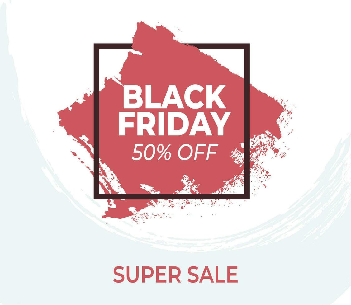 Black friday sale brush stroke banner vector