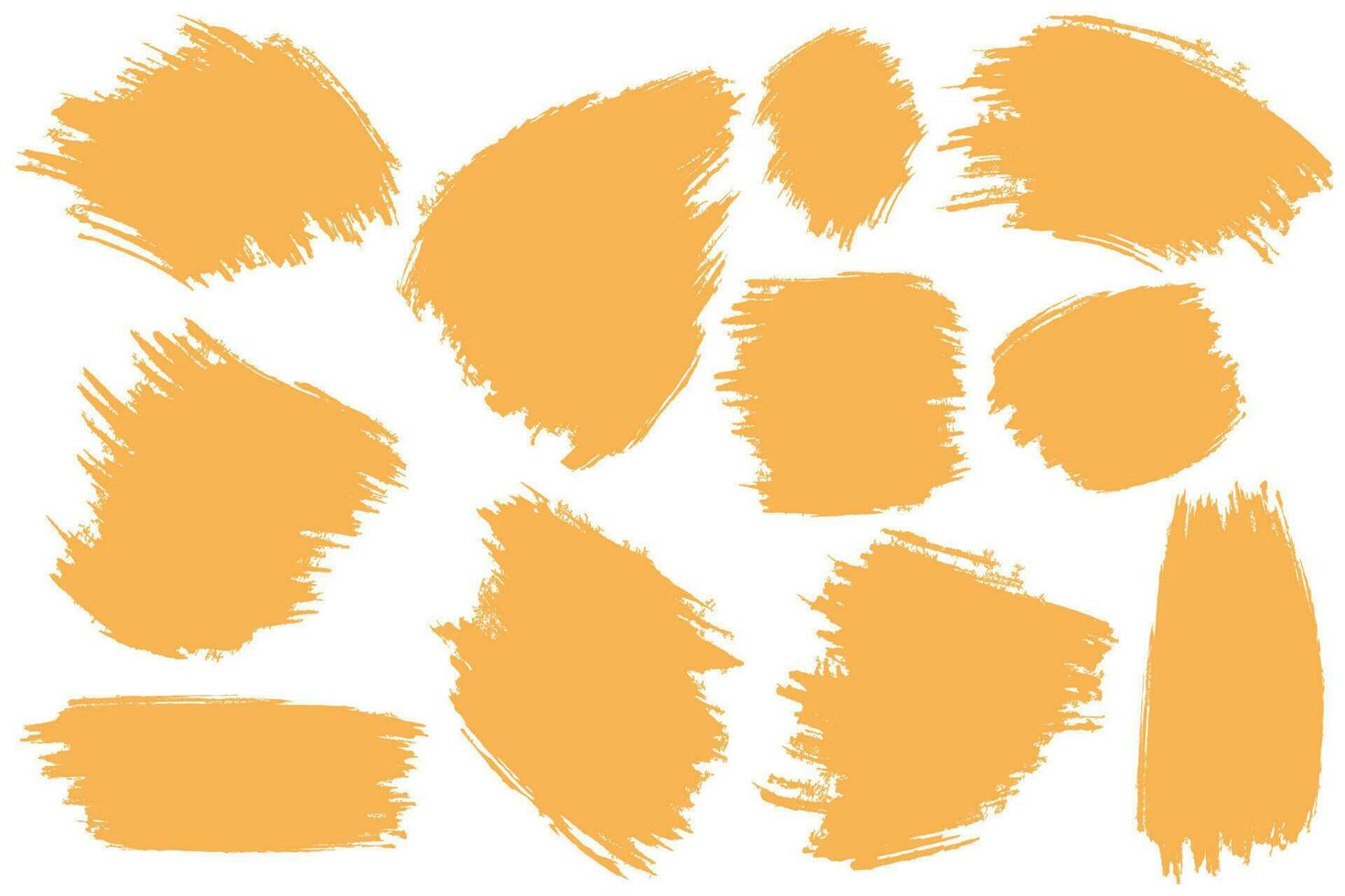 Orange color brushstroke vector big set