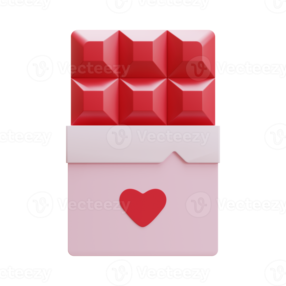 Valentine Chocolate 3D Render Element png