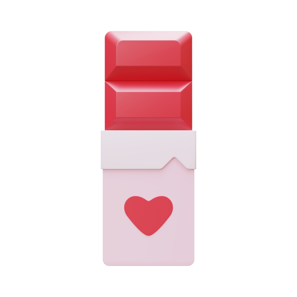 Valentine Pink Chocolate 3D Render Element png