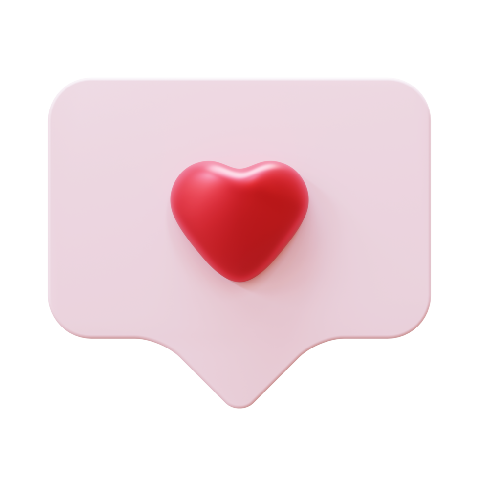 Valentine Love Chat 3D Render Element png