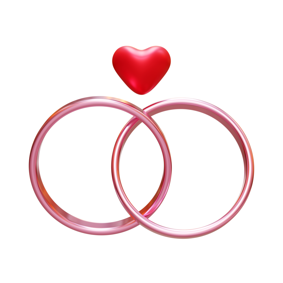 A Pair Of Ring 3D Render Element png