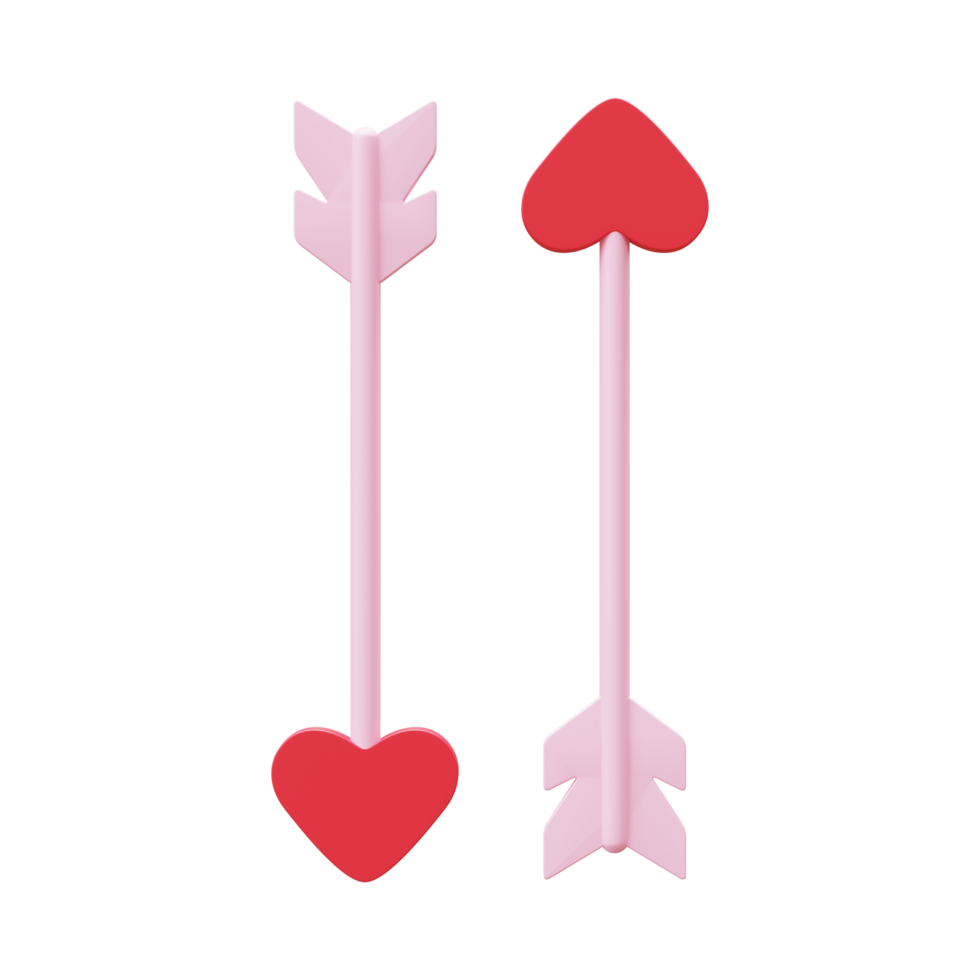 Valentine Arrows 3D Render Element png