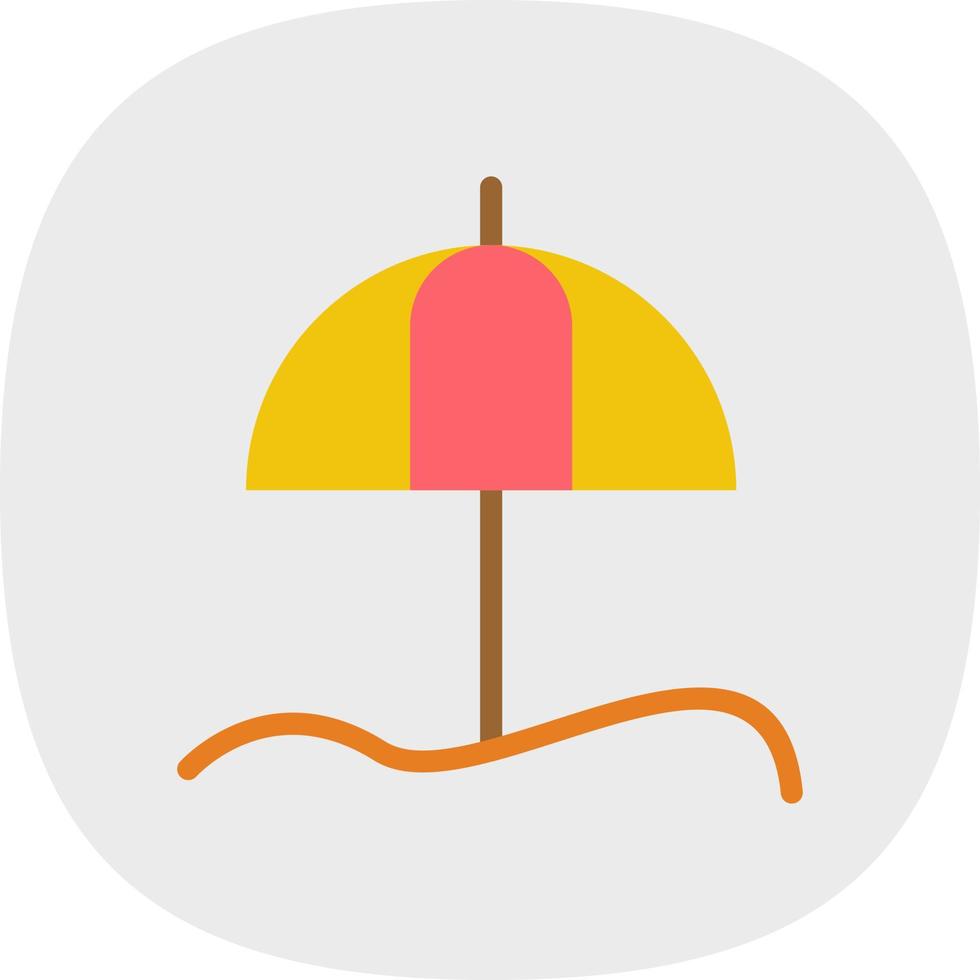 Umbrella Beach Vector Icon Design