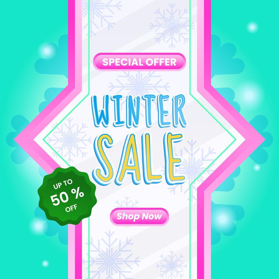 winter sale promotion design.  colorful, modern and fun style. use for poster, banner, advert and ads vector