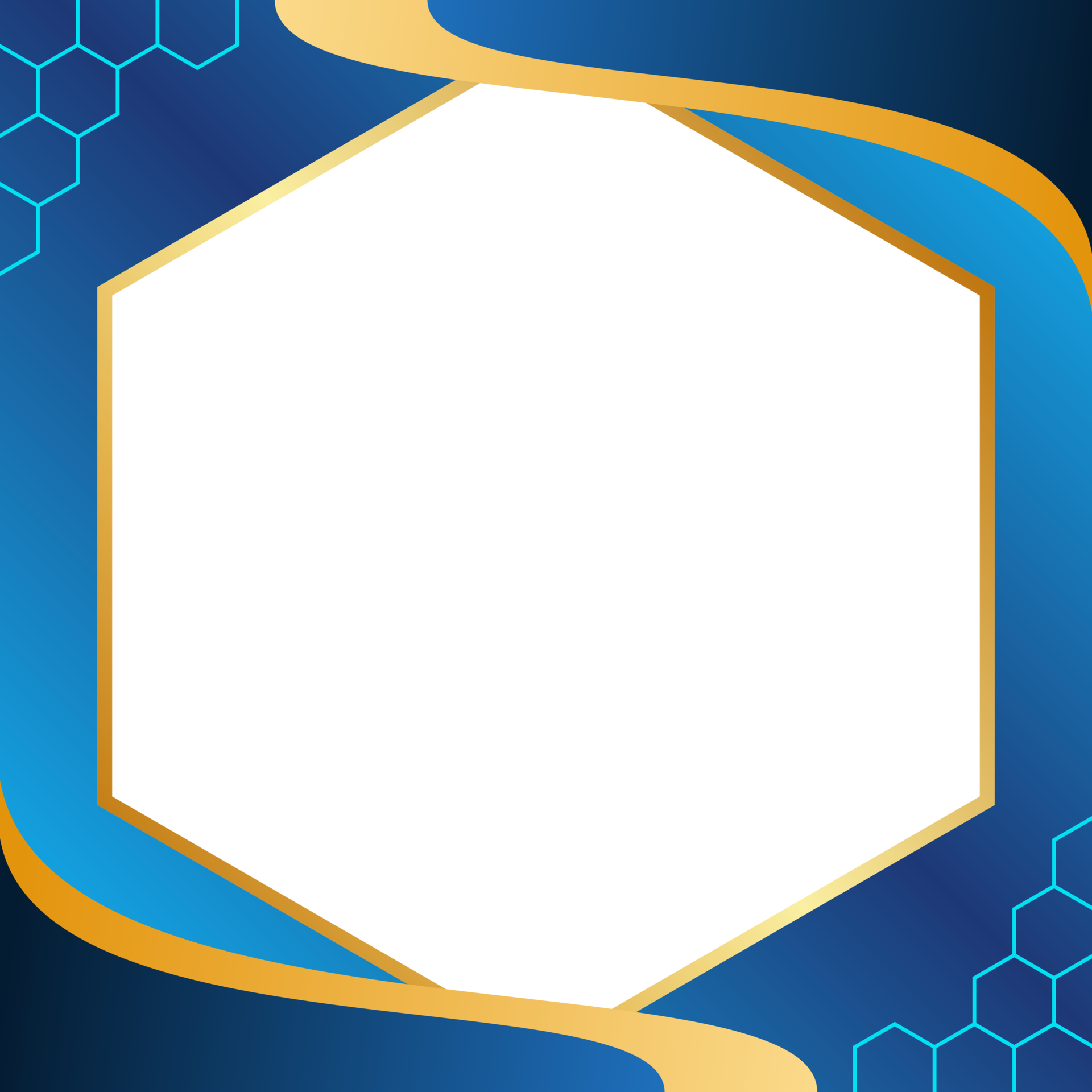 abstract modern elegant blue gold frame border social media 15314455 PNG