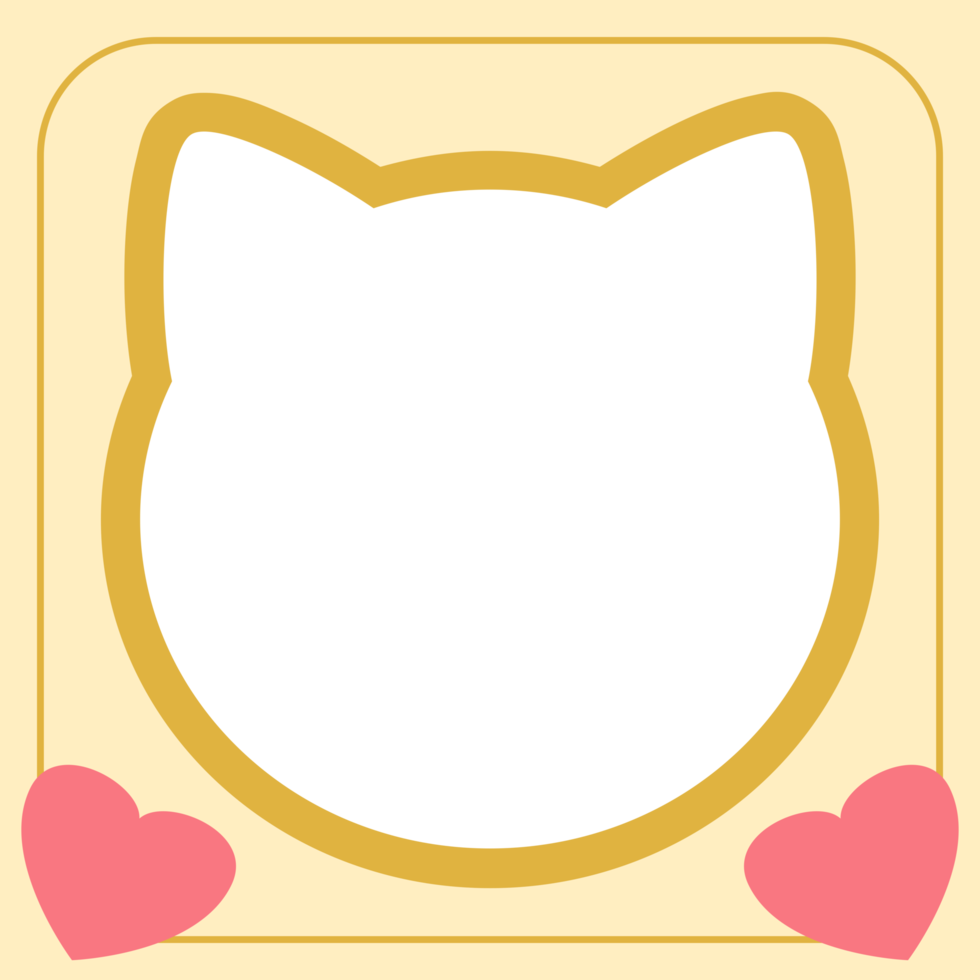 Social media frame border cute cat lovers png