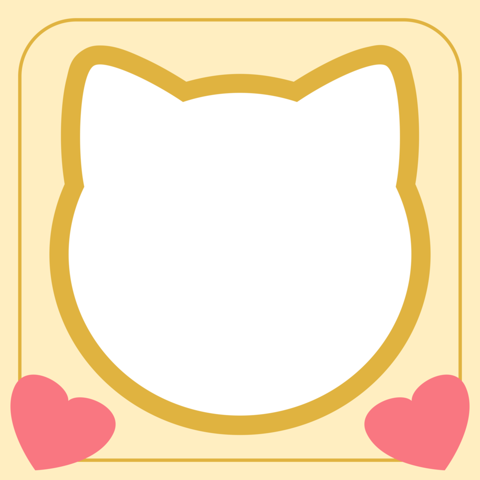 bordure de cadre de médias sociaux amoureux des chats mignons png