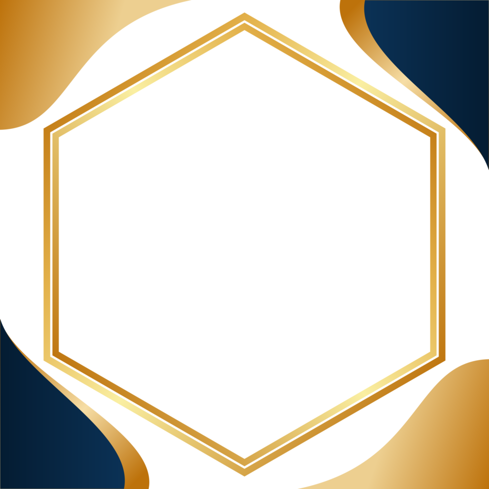 abstract modern elegant blue gold frame border social media png