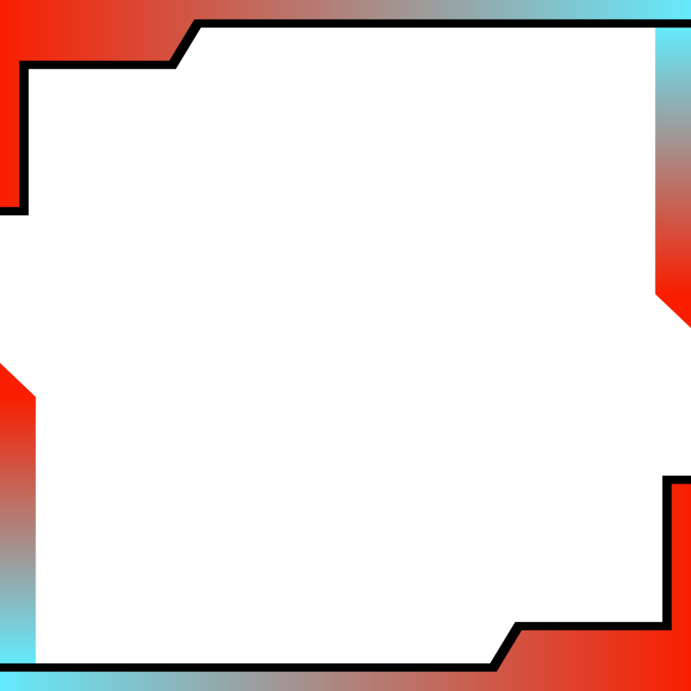 modern trendy abstract geometric social media frame border multicolor png