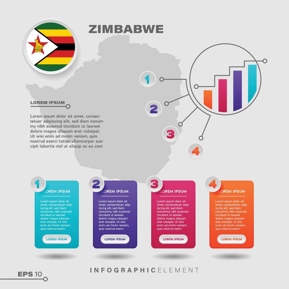 Zimbabwe Chart Infographic Element vector