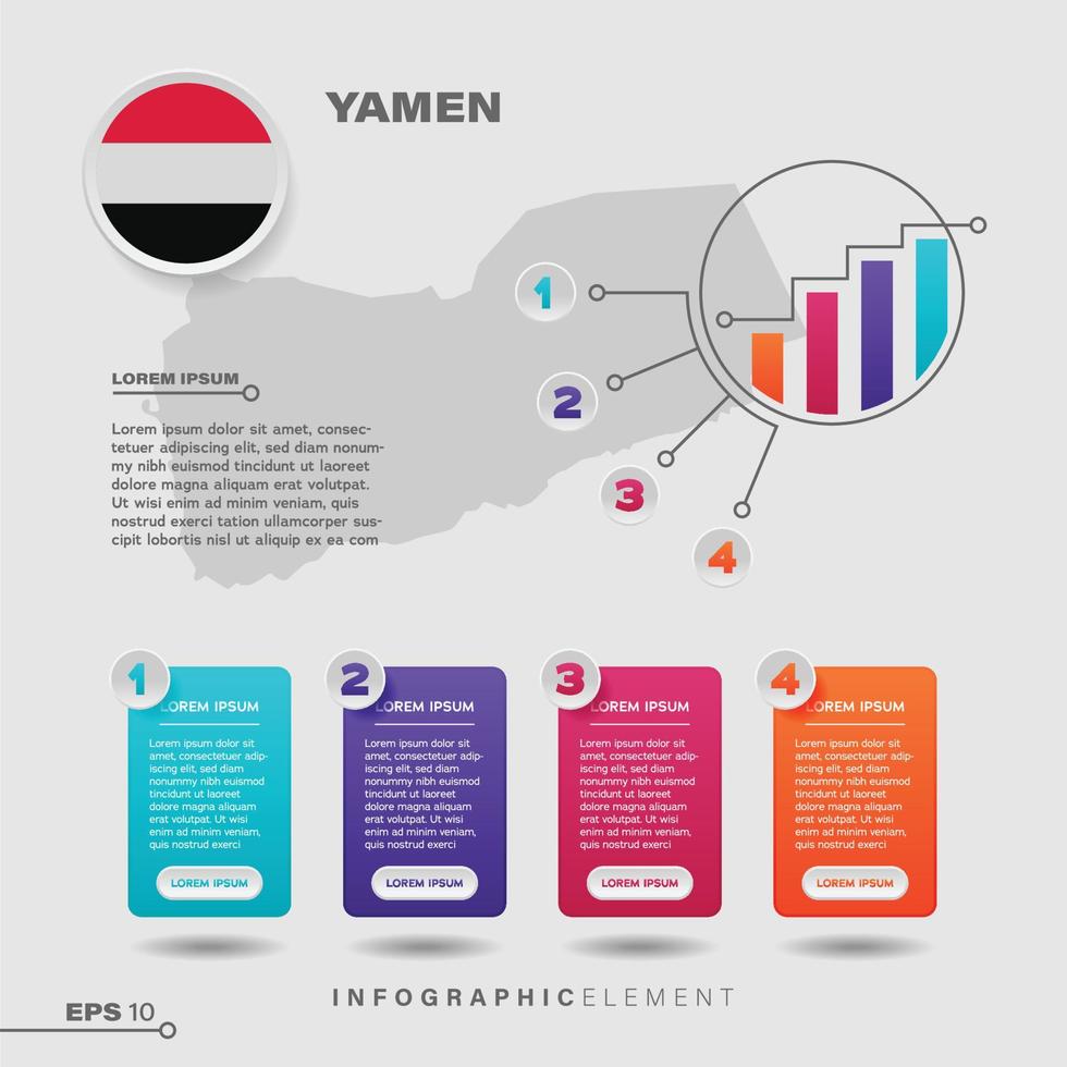 elemento infográfico gráfico de yemen vector