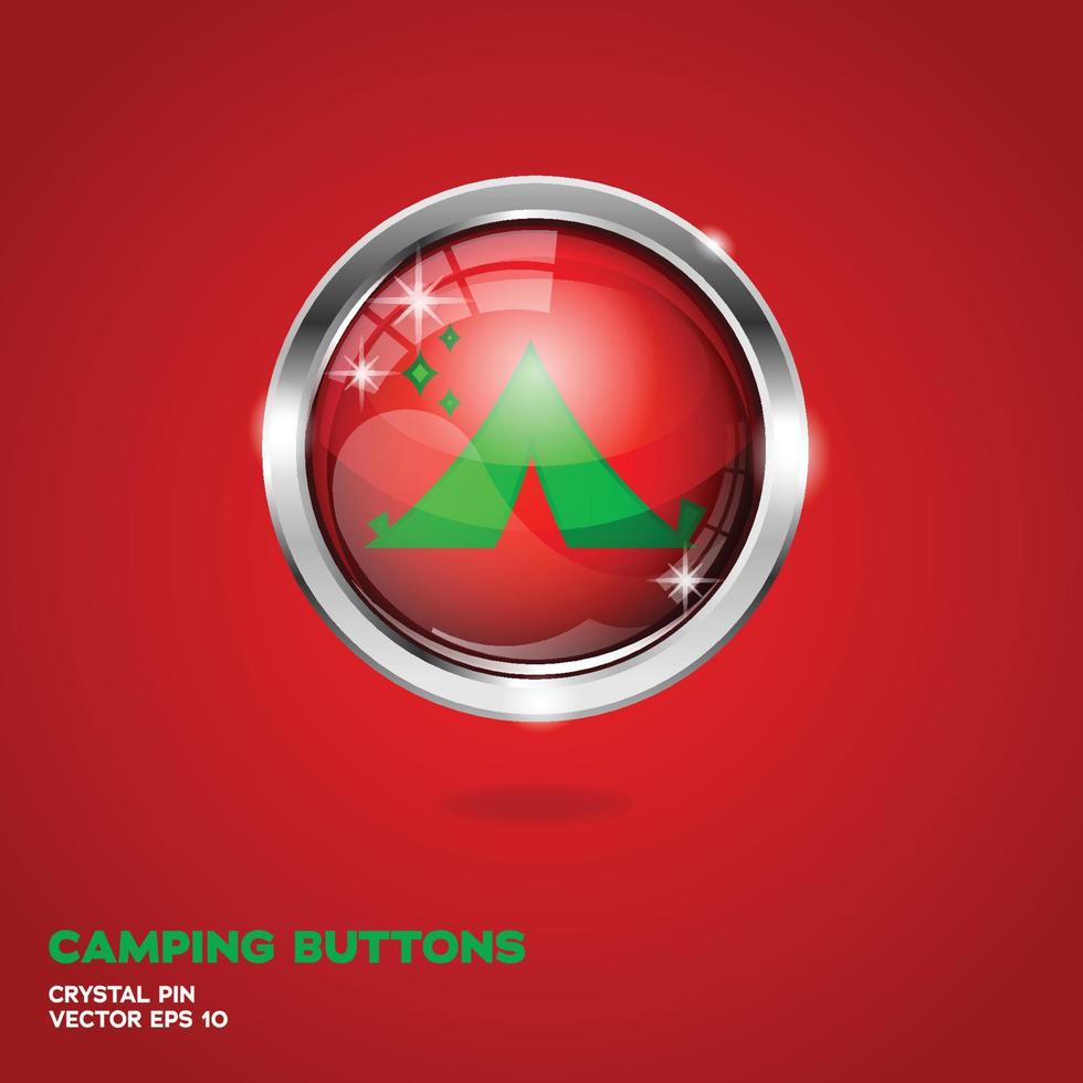 camping 3d botones navidad edicion vector