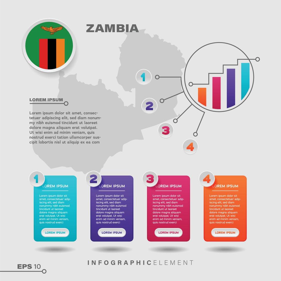 elemento infográfico gráfico de zambia vector